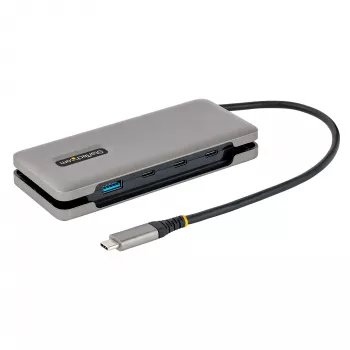 StarTech.com HB31CM1A3CB 4-portowy hub USB-C, 1x USB-A + 3x USB-C, USB 3.2 Gen 2 10 Gbps, zasilany z magistrali, kabel 25 cm (9,8 cala) owijany wokół obudowy