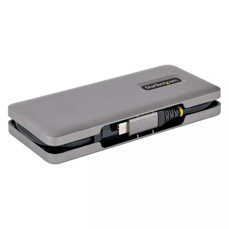 StarTech.com 4-portowy hub USB-C - 1x USB-A i 3x porty USB-C - USB 3.2 Gen 2 (10 Gb/s) - zasilany z magistrali - Hub USB-C z 12,6 cala/32 cm owijającym kablem - przenośny hub USB-C na USB-A