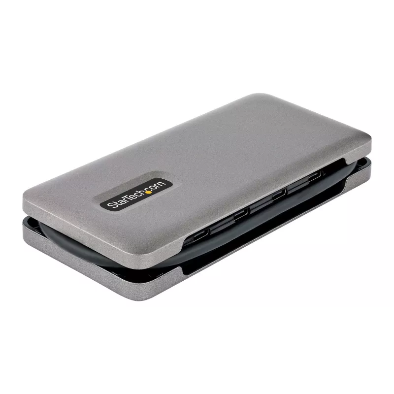 StarTech.com 4-portowy hub USB-C, 4x porty USB-C, USB 3.2 Gen 2 (10 Gb/s) – przenośny hub USB-C z przejściowym zasilaniem Power Delivery 100 W – hub USB typu C z owijanym kablem 12.6 cala/32 cm