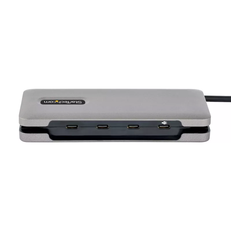 StarTech.com 4-portowy hub USB-C, 4x porty USB-C, USB 3.2 Gen 2 (10 Gb/s) – przenośny hub USB-C z przejściowym zasilaniem Power Delivery 100 W – hub USB typu C z owijanym kablem 12.6 cala/32 cm