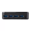 StarTech.com 4 do 4 USB 3.0 Przełącznik do współdzielenia urządzeń peryferyjnych, 5 Gbit/s, Micro-USB Type-B, Czarny, Plastik, CE, FCC, REACH, 0 - 40 °C