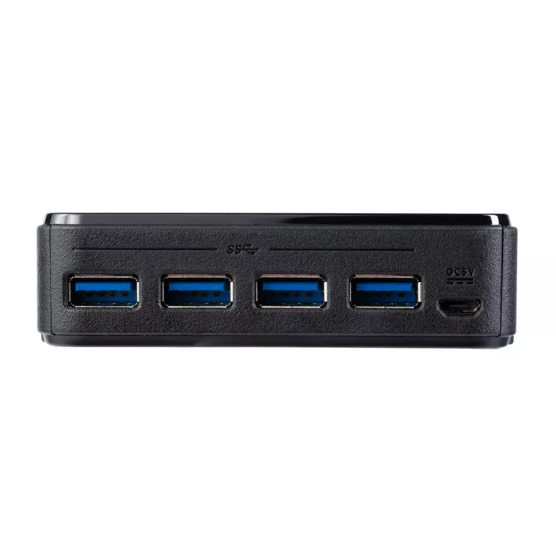 StarTech.com 4 do 4 USB 3.0 Przełącznik do współdzielenia urządzeń peryferyjnych, 5 Gbit/s, Micro-USB Type-B, Czarny, Plastik, CE, FCC, REACH, 0 - 40 °C