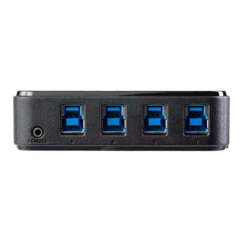 StarTech.com 4 do 4 USB 3.0 Przełącznik do współdzielenia urządzeń peryferyjnych, 5 Gbit/s, Micro-USB Type-B, Czarny, Plastik, CE, FCC, REACH, 0 - 40 °C