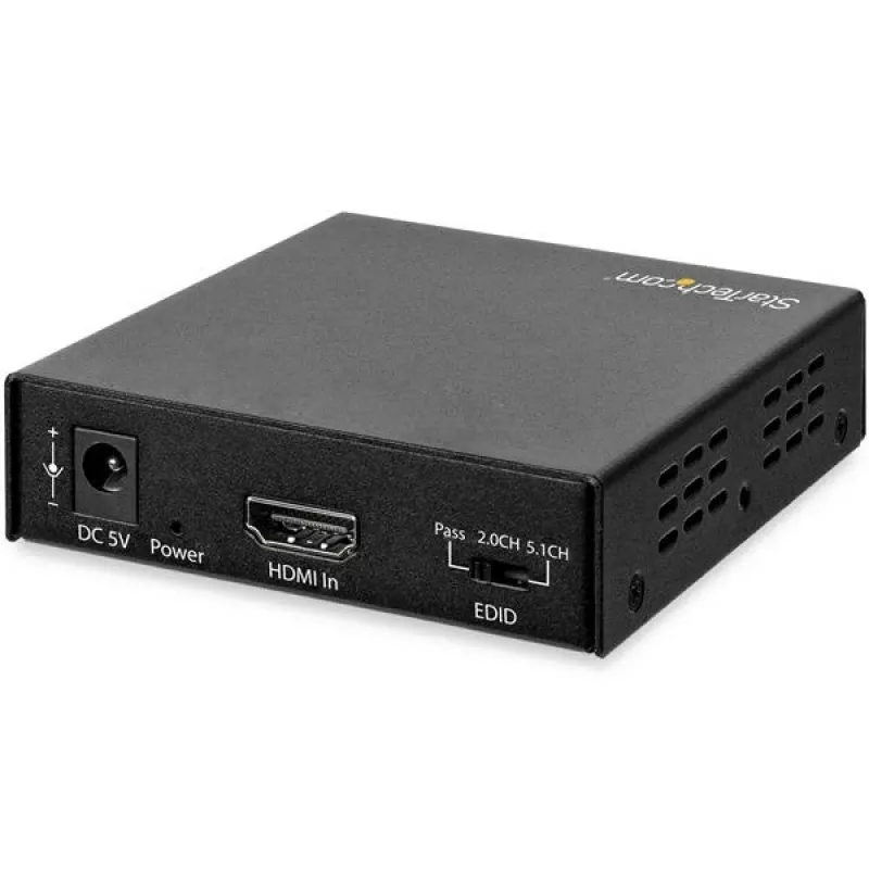 StarTech.com 4K HDMI Audio Extractor z obsługą 4K 60 Hz, Czarny, 4096 x 2160 pikseli, 1280 x 720,1920 x 1080,1920 x 1200,3840 x 2160,4096 x 2160, 60 Hz, 5.1 kanałów, HDMI