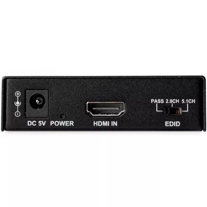 StarTech.com 4K HDMI Audio Extractor z obsługą 4K 60 Hz, Czarny, 4096 x 2160 pikseli, 1280 x 720,1920 x 1080,1920 x 1200,3840 x 2160,4096 x 2160, 60 Hz, 5.1 kanałów, HDMI