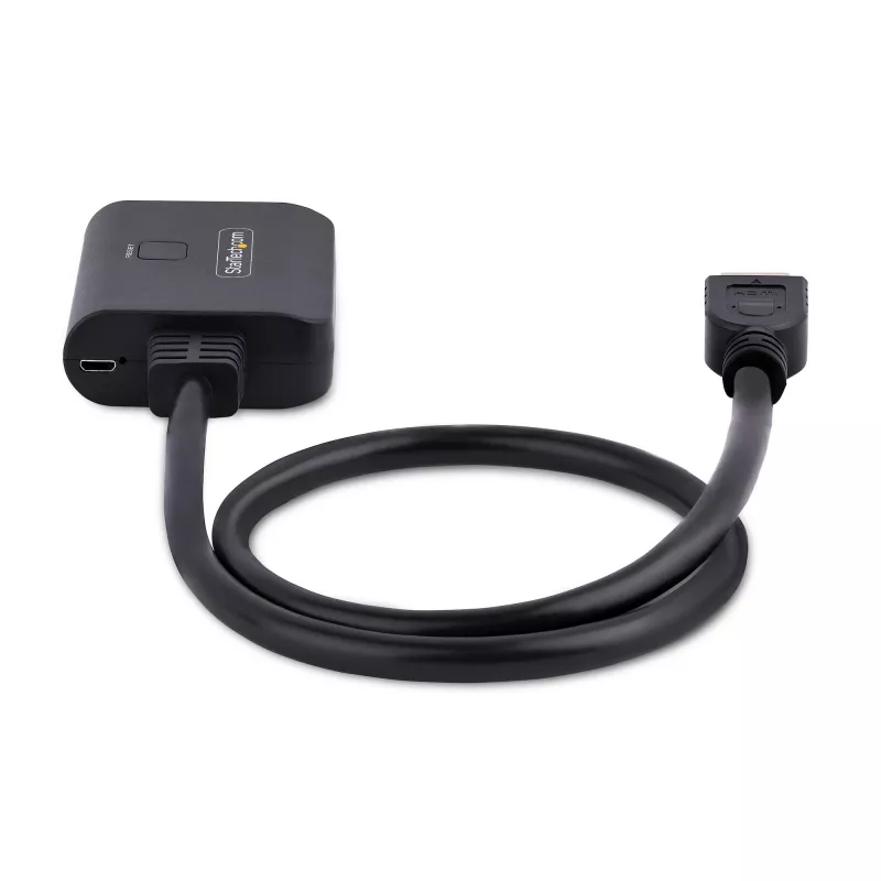 StarTech.com 2-Portowy Rozdzielacz HDMI, 4K 60Hz HDMI 2.0 Video, Rozdzielacz HDMI 4K 1 We 2 Wy, Rozdzielacz Wyświetlania/Wyjścia HDMI 1x2, HDR/HDCP, Wbudowany Kabel HDMI 20 cali (50 cm)