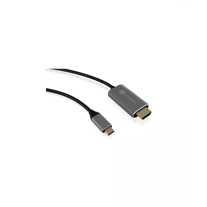 ICY BOX IB-CB020-C kabel HDMI 1,8 m HDMI Typ A (Standard) Czarny, Srebrny