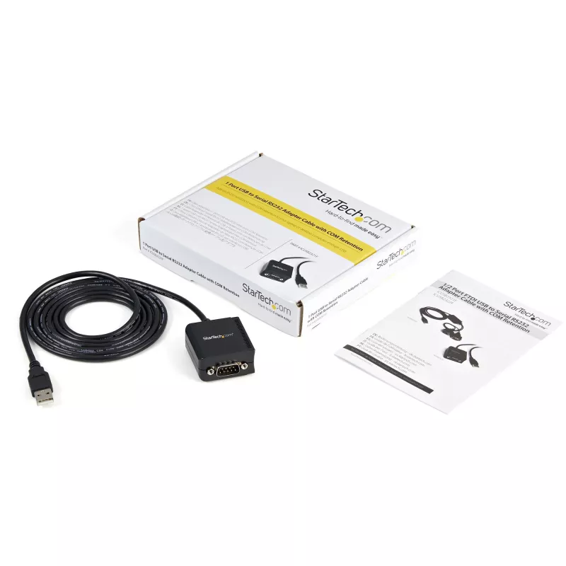 StarTech.com 1-portowy adapter kablowya FTDI USB na szeregowy RS232 z zachowaniem portu COM