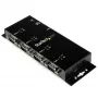 StarTech.com 4-portowy przemysłowy koncentrator szeregowy USB na RS232 DB9 – do montażu na szynie DIN i ścianie