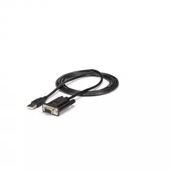 StarTech.com 6ft (1.8m) 1-Port USB na szeregowy RS232 Adapter, FTDI DB9 Szeregowy przewód adaptera DCE, Null Modem, USB 2.0 - TAA