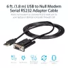 StarTech.com 6ft (1.8m) 1-Port USB na szeregowy RS232 Adapter, FTDI DB9 Szeregowy przewód adaptera DCE, Null Modem, USB 2.0 - TAA
