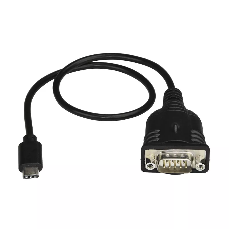 adapter kablowya StarTech.com USB C na szeregowy z zachowaniem portu COM - 16 cali (40 cm) konwerter USB typu C na RS232 (DB9) - dla sterowników PLC, skanerów, drukarek - Windows/Mac/Linux