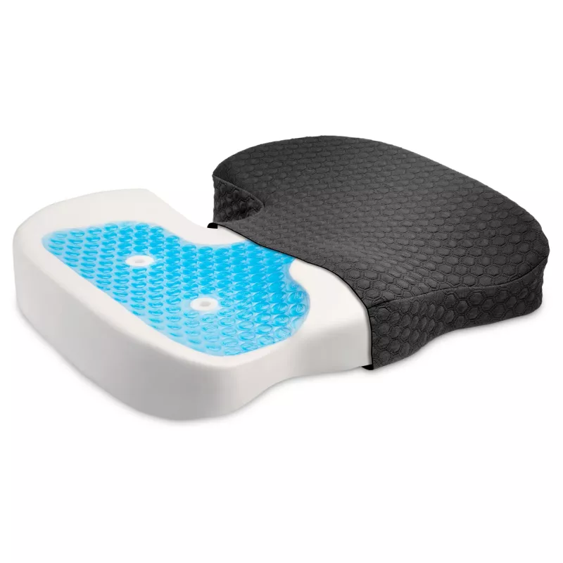 Kensington Premium Cool-Gel Seat Cushion, poduszka na krzesło, pianka memory, krzesło, czarny, monochromatyczny, zamek błyskawiczny