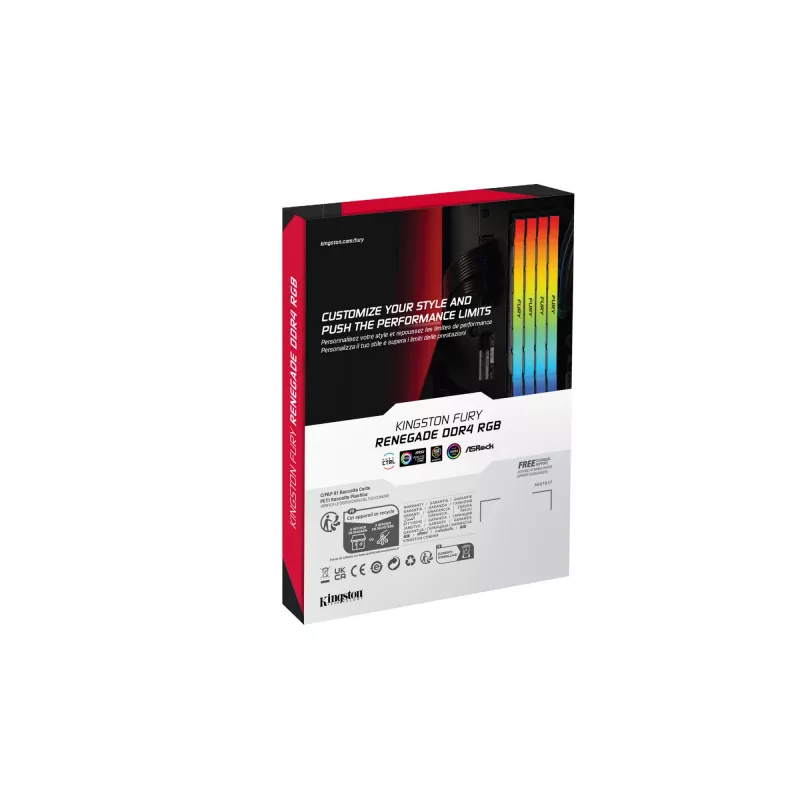 Kingston Technology FURY 16GB 3600MT/s DDR4 CL16 DIMM (zestaw 2) Renegade RGB