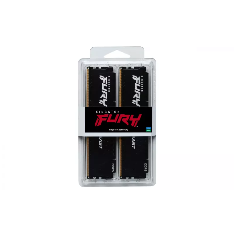 Kingston Technology FURY Beast 64GB 6000MT/s DDR5 CL36 DIMM (Kit of 2) Czarny