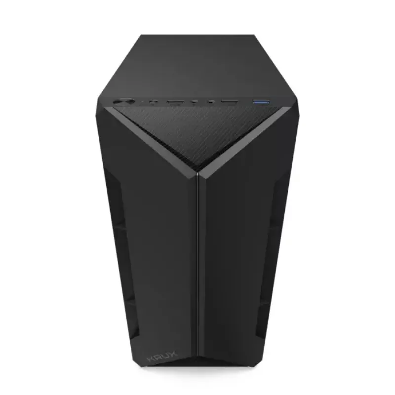 Obudowa PC KRUX Astro Cube Czarny — obudowa cube, obsługuje micro ATX/mini‑ITX, 1×3,5 cala + 2×2,5 cala wnęki, okno boczne, maks. zasilacz 28 cm, maks. wysokość chłodzenia 136 mm