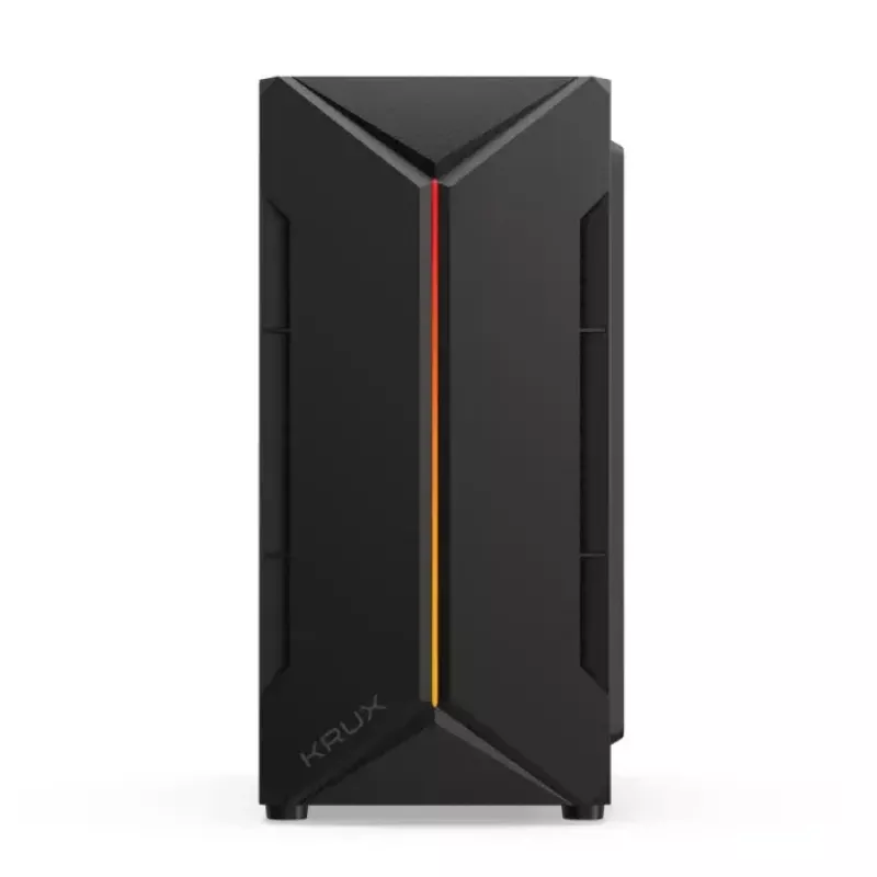 Obudowa PC KRUX Astro Cube Czarny — obudowa cube, obsługuje micro ATX/mini‑ITX, 1×3,5 cala + 2×2,5 cala wnęki, okno boczne, maks. zasilacz 28 cm, maks. wysokość chłodzenia 136 mm