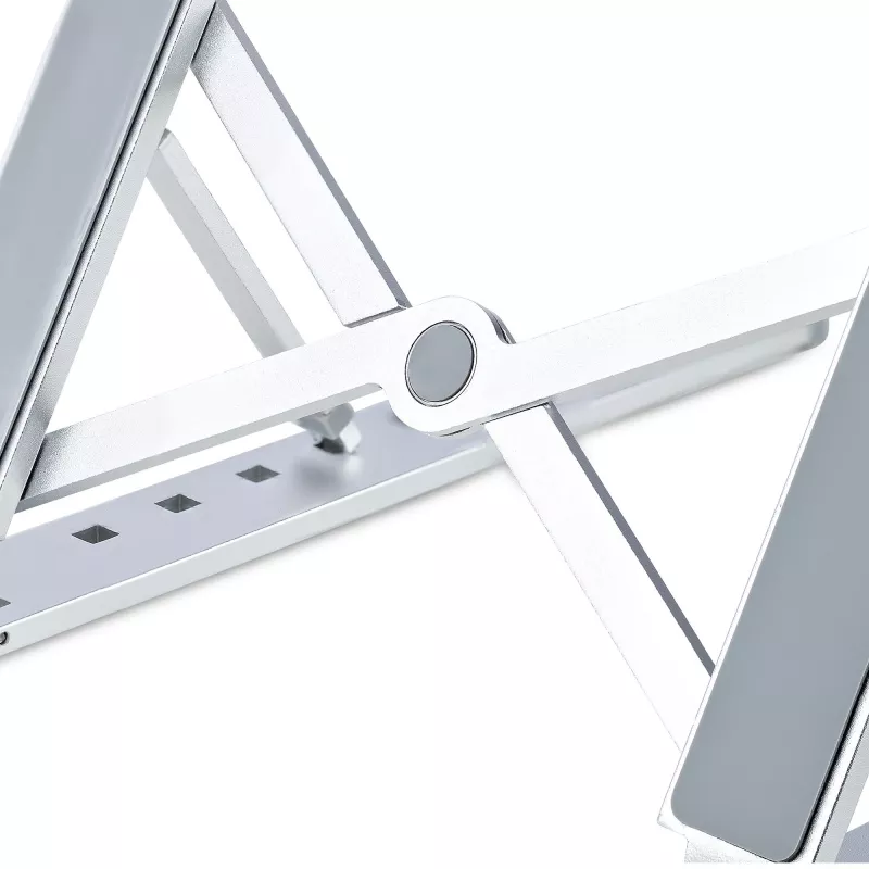 StarTech.com Składana podstawa pod laptopa, przenośna podstawa ergonomiczna z regulacją wysokości, wentylowana rama aluminiowa, obsługa 10 kg, podstawa pod laptop/tablet z opcją pochylenia/podniesienia/odchylenia, składana konstrukcja
