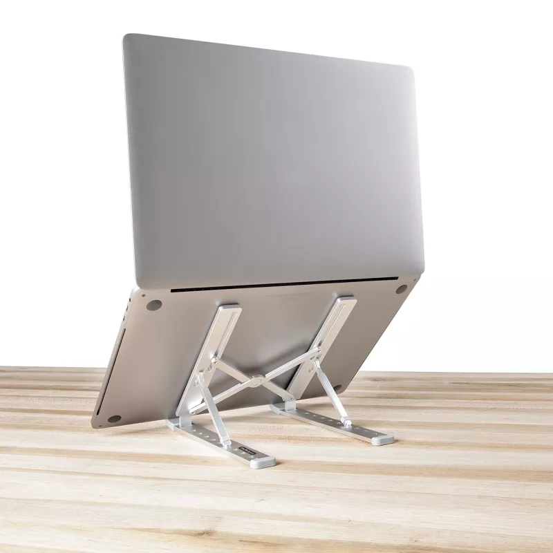 StarTech.com Składana podstawa pod laptopa, przenośna podstawa ergonomiczna z regulacją wysokości, wentylowana rama aluminiowa, obsługa 10 kg, podstawa pod laptop/tablet z opcją pochylenia/podniesienia/odchylenia, składana konstrukcja
