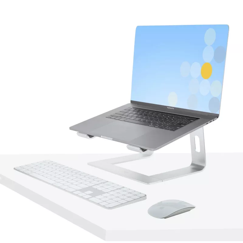 StarTech.com Stojak na laptopa na biurko, obsługa 5 kg/11 funtów, aluminium, srebrny, ergonomiczna podkładka pod laptopa, przenośny uchwyt na laptopa, stojak na komputer dla Macbook Air/Pro, Dell XPS, Lenovo