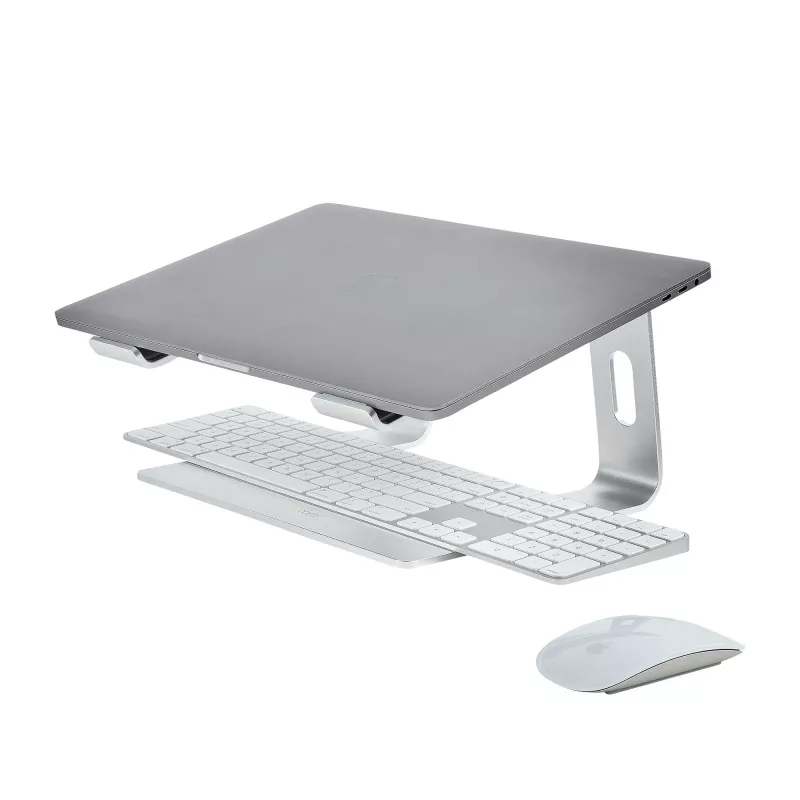 StarTech.com Stojak na laptopa na biurko, obsługa 5 kg/11 funtów, aluminium, srebrny, ergonomiczna podkładka pod laptopa, przenośny uchwyt na laptopa, stojak na komputer dla Macbook Air/Pro, Dell XPS, Lenovo