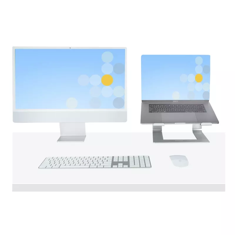 StarTech.com Stojak na laptopa na biurko, obsługa 5 kg/11 funtów, aluminium, srebrny, ergonomiczna podkładka pod laptopa, przenośny uchwyt na laptopa, stojak na komputer dla Macbook Air/Pro, Dell XPS, Lenovo