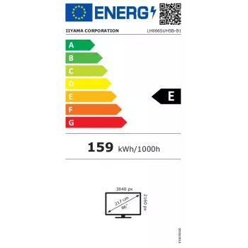 iiyama LH8665UHSB-B1 Wyświetlacz reklamowy Kiosk design 2.18 m (86 cali) LED Wi-Fi 800 cd/m² 4K Ultra HD Czarny Wbudowany procesor Android 11 24/7