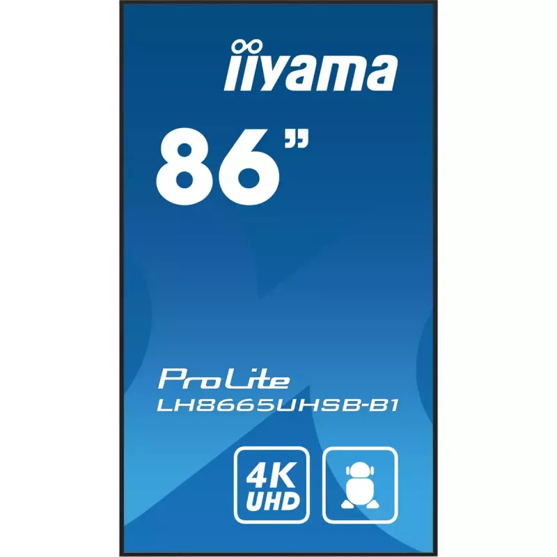 iiyama LH8665UHSB-B1 Wyświetlacz reklamowy Kiosk design 2.18 m (86 cali) LED Wi-Fi 800 cd/m² 4K Ultra HD Czarny Wbudowany procesor Android 11 24/7