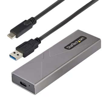 StarTech.com USB-C 10Gbps na obudowę SSD M.2 NVMe lub M.2 SATA - Beznarzędziowa zewnętrzna aluminiowa obudowa M.2 PCIe/SATA NGFF SSD - Kable hosta USB Type-C i A - Obsługuje 2230/2242/2260/2280