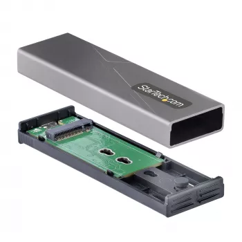 StarTech.com USB-C 10Gbps na obudowę SSD M.2 NVMe lub M.2 SATA - Beznarzędziowa zewnętrzna aluminiowa obudowa M.2 PCIe/SATA NGFF SSD - Kable hosta USB Type-C i A - Obsługuje 2230/2242/2260/2280