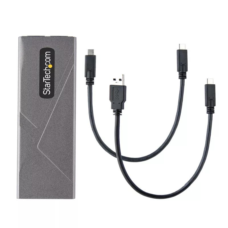 StarTech.com USB-C 10Gbps na obudowę SSD M.2 NVMe lub M.2 SATA - Beznarzędziowa zewnętrzna aluminiowa obudowa M.2 PCIe/SATA NGFF SSD - Kable hosta USB Type-C i A - Obsługuje 2230/2242/2260/2280