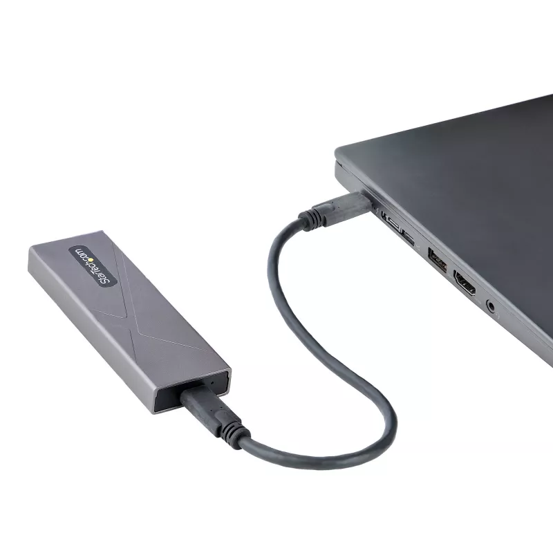 StarTech.com USB-C 10Gbps na obudowę SSD M.2 NVMe lub M.2 SATA - Beznarzędziowa zewnętrzna aluminiowa obudowa M.2 PCIe/SATA NGFF SSD - Kable hosta USB Type-C i A - Obsługuje 2230/2242/2260/2280