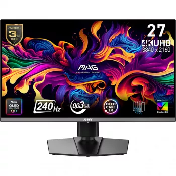 Monitor komputerowy MSI MAG 272UP QD-OLED X24, 67,3 cm (26,5 cala), 3840 x 2160 pikseli, 4K Ultra HD, czarny