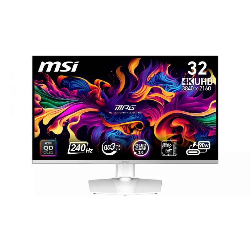 Monitor komputerowy MSI MPG 321URXW QD-OLED 80 cm (31,5 cala) 3840 x 2160 pikseli 4K Ultra HD Biały