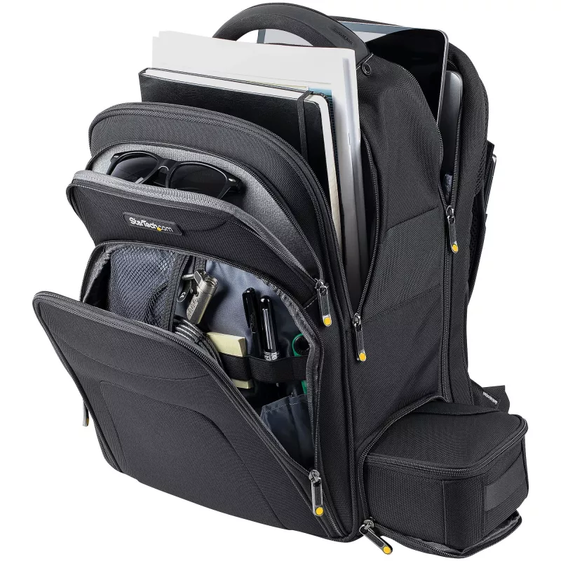 Plecak na laptopa 17,3 cala StarTech.com z wyjmowaną kasetą na akcesoria – Profesjonalny plecak IT technika do pracy, podróży, dojazdów – Ergonomiczna torba na komputer – Wytrzymały nylon balistyczny – Kieszenie na notebook/tablet