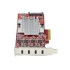 StarTech.com 4-Portowa karta PCIe USB Type-C, USB 3.2 10Gbps, karta rozszerzeń USB-C PCI Express, 4 niezależne kontrolery USB, Windows/Linux/macOS, zgodność z TAA