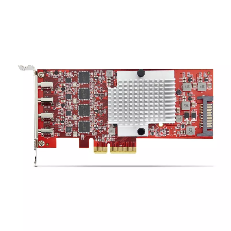 StarTech.com 4-Portowa karta PCIe USB Type-C, USB 3.2 10Gbps, karta rozszerzeń USB-C PCI Express, 4 niezależne kontrolery USB, Windows/Linux/macOS, zgodność z TAA