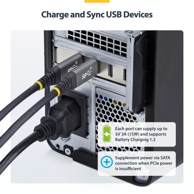 StarTech.com 4-Portowa karta PCIe USB Type-C, USB 3.2 10Gbps, karta rozszerzeń USB-C PCI Express, 4 niezależne kontrolery USB, Windows/Linux/macOS, zgodność z TAA
