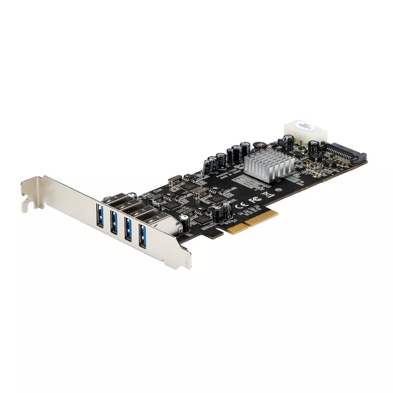 Karta PCIe StarTech.com z 4 portami USB 3.0 i 4 dedykowanymi kanałami 5 Gb/s (USB 3.1 Gen 1) - UASP - zasilanie SATA / LP4 - karta adaptera PCI Express