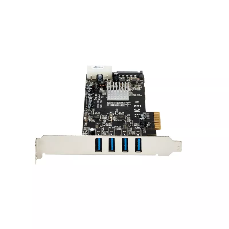 Karta PCIe StarTech.com z 4 portami USB 3.0 i 4 dedykowanymi kanałami 5 Gb/s (USB 3.1 Gen 1) - UASP - zasilanie SATA / LP4 - karta adaptera PCI Express
