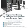 Karta PCIe StarTech.com z 4 portami USB 3.0 i 4 dedykowanymi kanałami 5 Gb/s (USB 3.1 Gen 1) - UASP - zasilanie SATA / LP4 - karta adaptera PCI Express