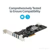 Karta PCIe StarTech.com z 4 portami USB 3.0 i 4 dedykowanymi kanałami 5 Gb/s (USB 3.1 Gen 1) - UASP - zasilanie SATA / LP4 - karta adaptera PCI Express