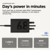 Motorola TurboPower 68W uniwersalna czarna ładowarka sieciowa AC szybkie ładowanie do użytku wewnątrz pomieszczeń