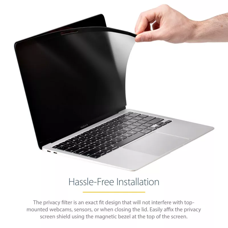 Filtr prywatności do laptopa StarTech.com dla 13-calowego MacBooka Pro i MacBooka Air – magnetyczny, zdejmowany filtr bezpieczeństwa – ochrona ekranu redukująca niebieskie światło 16:10 – matowa/błyszcząca – kąt ±30°