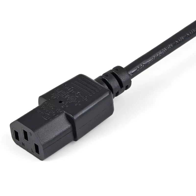 StarTech.com 1m (3ft) Przedłużacz zasilający, C14 na C13, 10A 125V, 18AWG, Przedłużacz do kabla zasilającego komputera, IEC-320-C14 na IEC-320-C13 Kabel zasilający AC do zasilacza, na liście UL