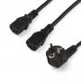 StarTech.com Przewód zasilający Y do komputera, 2 m, 18AWG, EU Schuko na 2x C13, 10 A 250 V, czarny zamienny przewód zasilający AC, kabel zasilający do drukarki, kabel do zasilacza PC, kabel zasilający do monitora – z listą UL