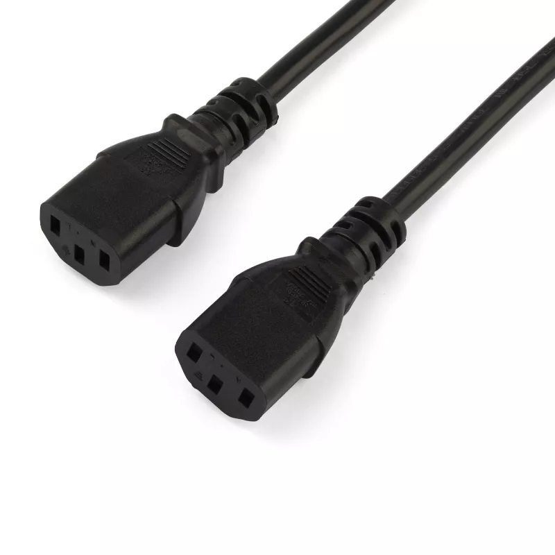 StarTech.com Przewód zasilający Y do komputera, 2 m, 18AWG, EU Schuko na 2x C13, 10 A 250 V, czarny zamienny przewód zasilający AC, kabel zasilający do drukarki, kabel do zasilacza PC, kabel zasilający do monitora – z listą UL