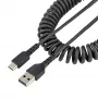 Kabel do ładowania StarTech.com 1m USB A na USB C, zwijany, wytrzymały, szybkie ładowanie i synchronizacja, wysokiej jakości kabel USB 2.0 A na USB Type-C, wzmocniony włóknem aramidowym, trwały kabel męsko-męski USB