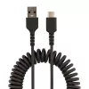 Kabel do ładowania StarTech.com 1m USB A na USB C, zwijany, wytrzymały, szybkie ładowanie i synchronizacja, wysokiej jakości kabel USB 2.0 A na USB Type-C, wzmocniony włóknem aramidowym, trwały kabel męsko-męski USB