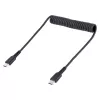 StarTech.com 20in (50cm) USB C Kabel do ładowania, zwijany, wytrzymały, szybkie ładowanie i synchronizacja, kabel USB-C, USB 2.0 Type-C, wzmocniony włóknem aramidowym, trwały kabel męski na męski USB, czarny